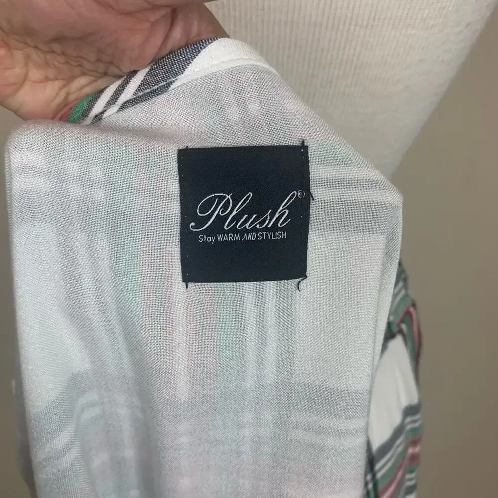 Plush Plaid Pajama Set White and Red Size Small